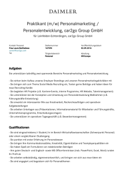 (m/w) Personalmarketing / Personalentwicklung, car2go