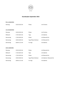 Stundenplan September 2016