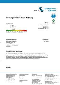 Ihre ausgew&auml;hlte 2-Raum-Wohnung