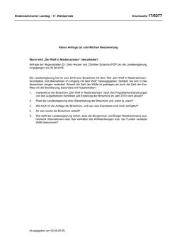 Drucksachen allgemein - Nieders&auml;chsischer Landtag