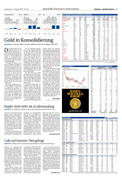 Gold in Konsolidierung - Swiss Rock Asset Management