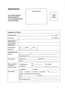 Bewerbungsformular - Stadtgemeinde Rohrbach-Berg