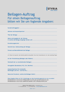 Beilagen-Auftrag - print group :Styria