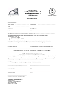 Beitrittserklärung - Reiterfreunde Landgestüt Landshut eV