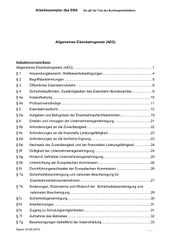 Inhaltsverzeichnis - Eisenbahn