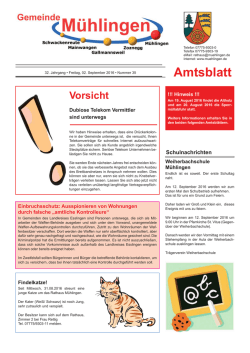 Amtsblatt - M&uuml;hlingen
