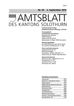 AMTSBLATT - Kanton Solothurn