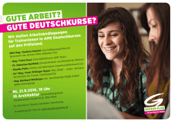 GUTE ARBEIT? GUTE DEUTSCHKURSE?