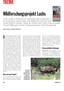 Wildforschungsprojekt Luchs, 2001