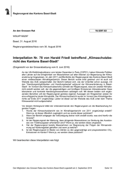 Interpellation Nr. 78 von Harald Friedl betreffend &bdquo;Klimaschutzbe