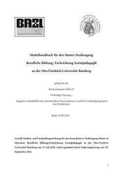 Modulhandbuch M.Ed. Berufliche Bildung/Fachrichtung
