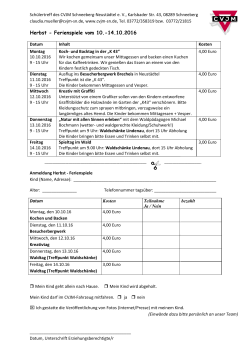 Programm und Anmeldeformular - CVJM Schneeberg