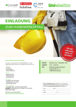 Handwerkertag COMELIT, KOPOS, LICHTLINE, METZ