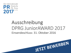Junior Award 2017 - Der Internationale Deutsche PR