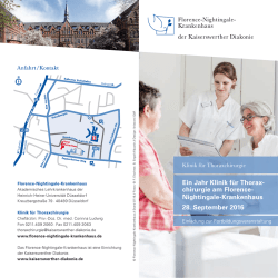 Ein Jahr Klinik f&uuml;r Thorax - Florence-Nightingale