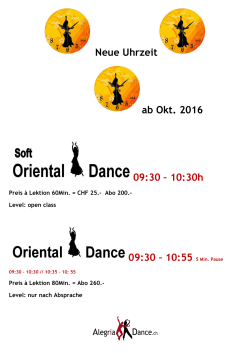 Neue Uhrzeit ab Okt. 2016 09:30 – 10:25h 09:30 - alegria