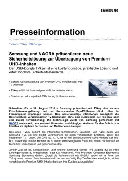 Samsung und NAGRA präsentieren neue Sicherheitslösung zur