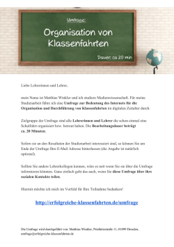 Informationsblatt zur Umfrage f&uuml;r den Aushang im Lehrerzimmer