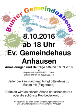 Einladung  ansehen - Ev. Kirchengemeinde Anhausen