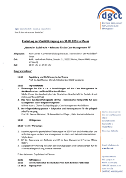 Druckversion der Einladung zur Qualit&auml;tstagung