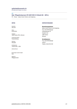 Dipl. Pflegefachperson HF/AKP/DN II (Teilzeit 60 &ndash; 80%)