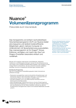 Nuance® Volumenlizenzprogramm