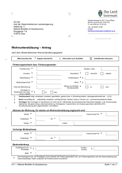 Antrag - Wohnunterst&uuml;tzung