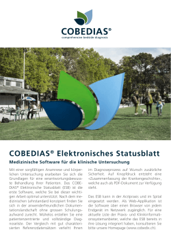 COBEDIAS® Elektronisches Statusblatt