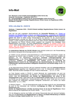 Info-Mail - Wir wollen lernen!
