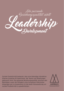 Leadership - Dr. Iris Daniela Auerbach