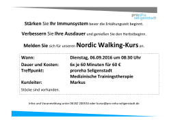 Melden Siesich für unseren Nordic Walking-Kursan.
