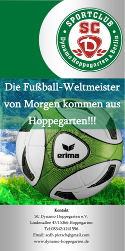 Die Fußball-Weltmeister von Morgen kommen aus Hoppegarten!!!