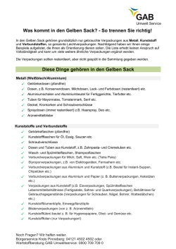 Was kommt in den Gelben Sack?