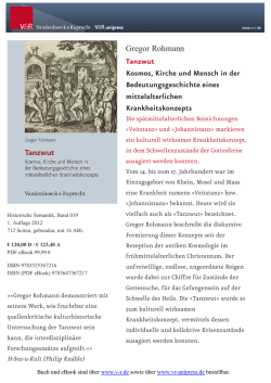 Gregor Rohmann Tanzwut Kosmos, Kirche und Mensch in der