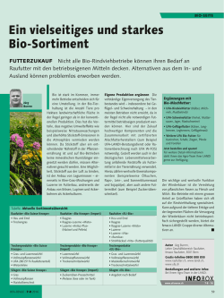 Ein vielseitiges und starkes Bio-Sortiment