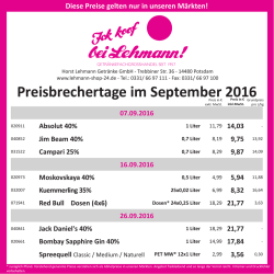 Preisbrechertage im September 2016