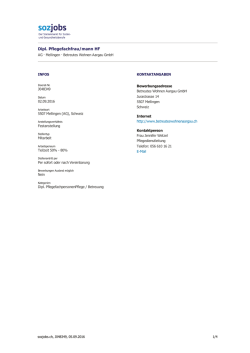 Dipl. Pflegefachfrau/mann HF