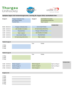 Spielplan U16 - Thurgau Unihockey