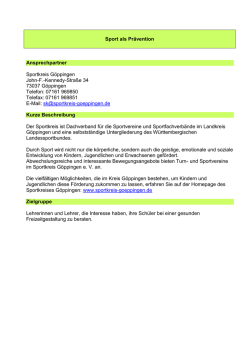Sport als Prävention Ansprechpartner Sportkreis Göppingen John