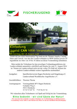 Einladung Jugend CAN NRW Hagen 2016