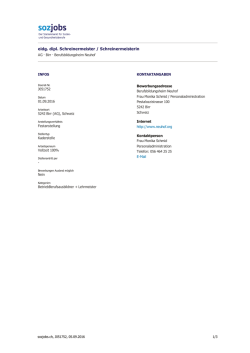eidg. dipl. Schreinermeister / Schreinermeisterin