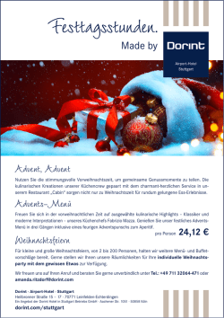 Festtagsstunden. - Dorint &middot; Airport
