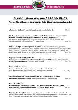Spezialitätenkarte als PDF hier - Hermannsdorfers im Schützenhaus