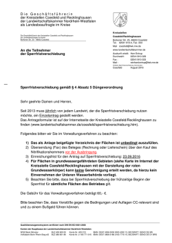 Informationen Verschiebung der Sperrfrist 2016