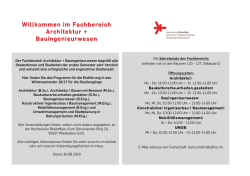 im Fachbereich Architektur + Bauingenieurwesen