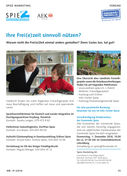 Ihre Frei(e)zeit sinnvoll n&uuml;tzen?