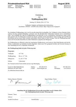 Einladung / Anmeldeformular - Forstrevier R&uuml;ti-Wald