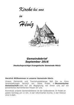 Gemeindebrief September 2016