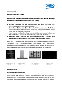 Die neuen cleveren Kochlösungen von Beko erleichtern de