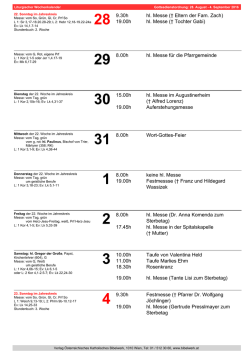 Liturgischer Wochenkalender